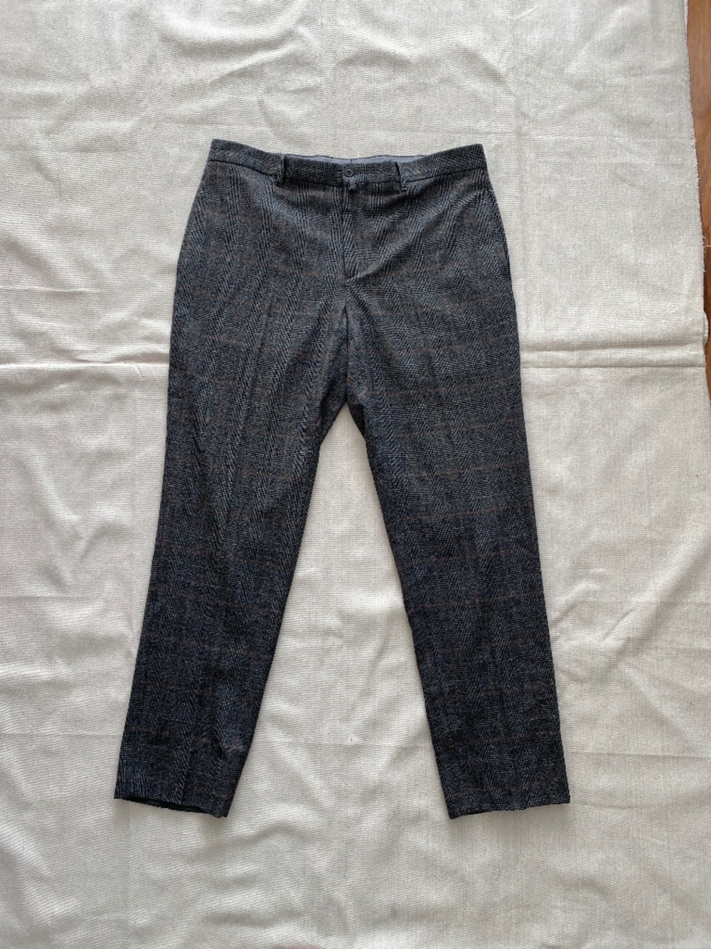 Lardini Men's Plaid Flat Front Trousers